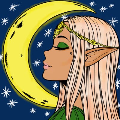 a realistic moon elf