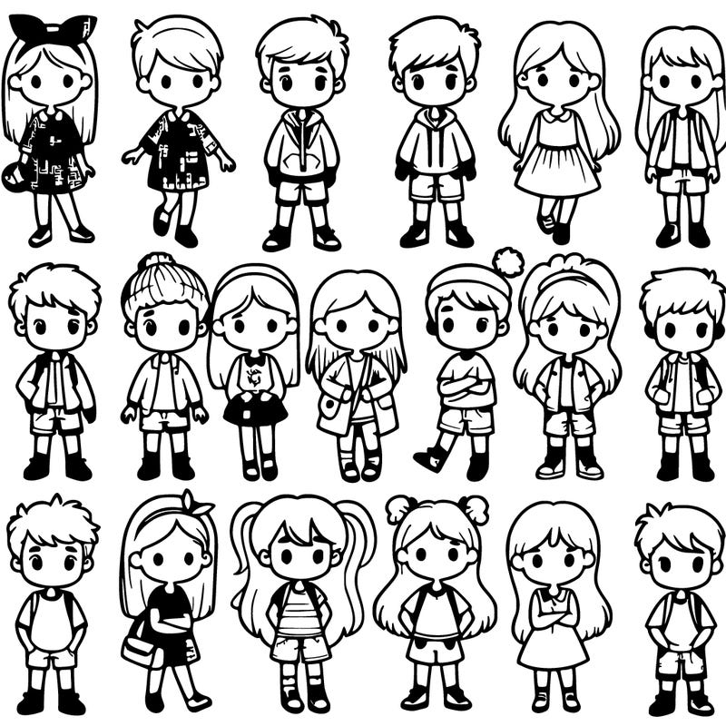 lots of girls and boys