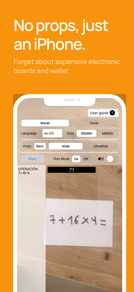 CardPhone - A screenshot of CardPhone magic app showing a trick being performed using an iPhone camera and no physical props