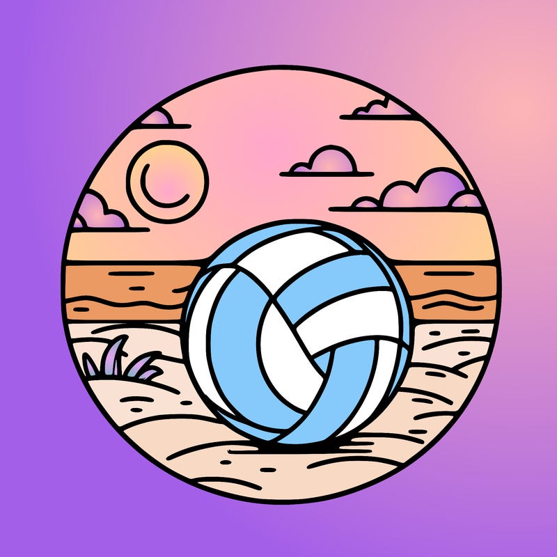 volleyball on a beach