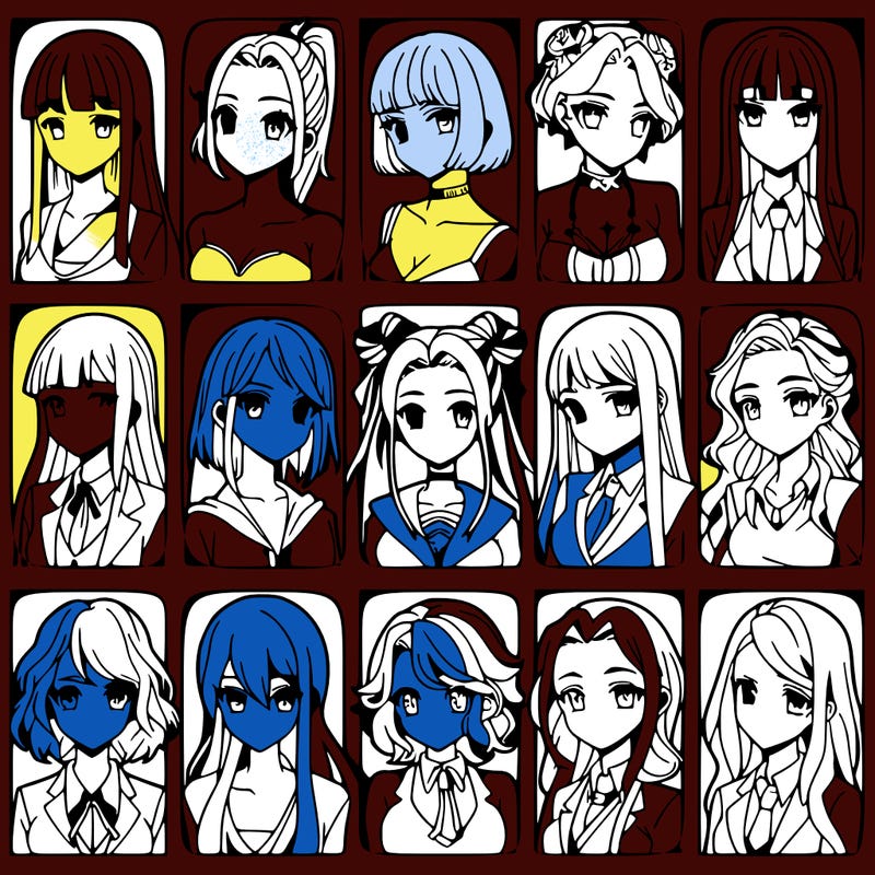 girls that look diffrent anime