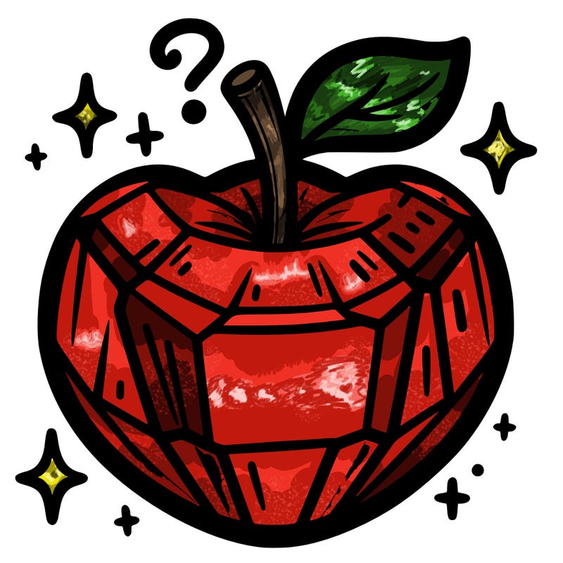 very shiny crystal apple