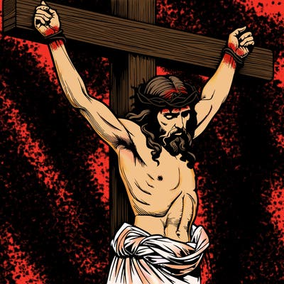 jesus realistic on the cross