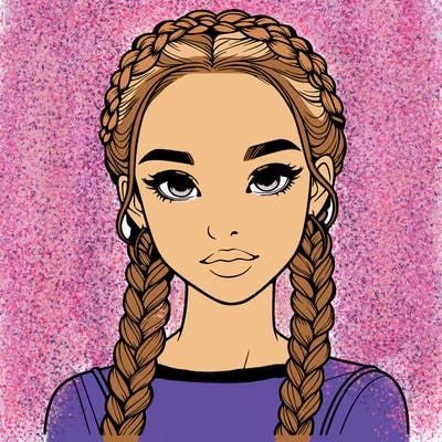 realistic girl with braids