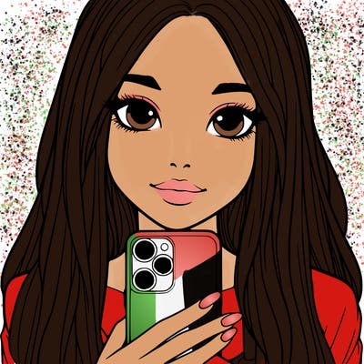 realistic girl with a phone