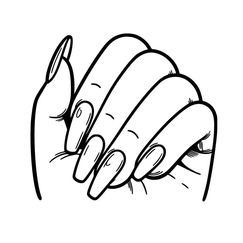 blank nails with blank hand