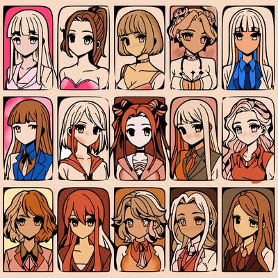 girls that look diffrent anime