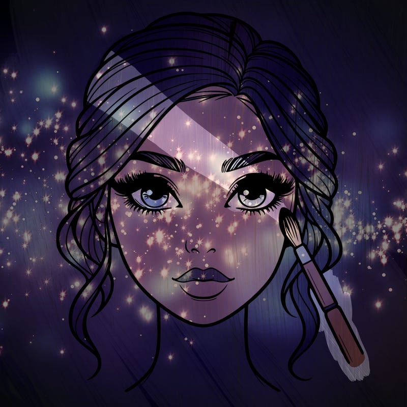 realistic person with makeup