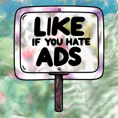 a sign that says like if you hate ads