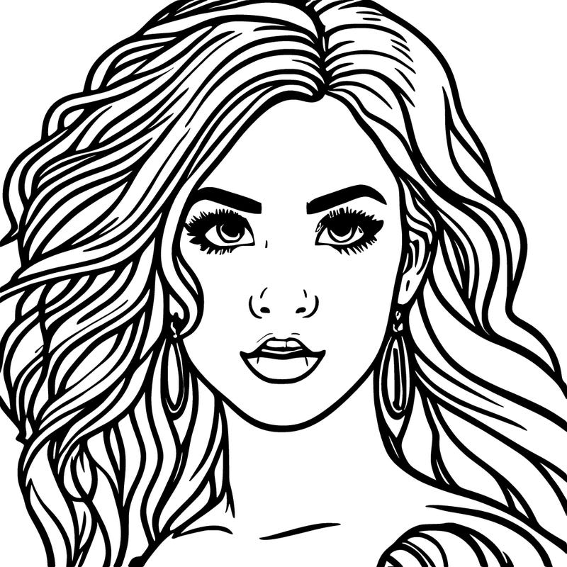 realistic girl with big hair