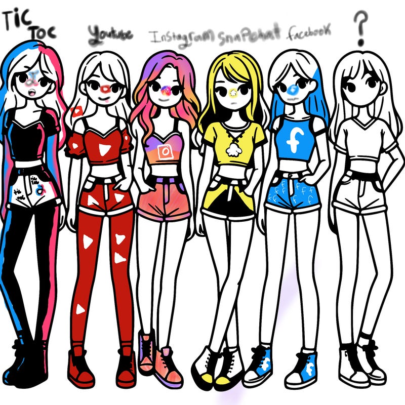 a group of girls wearing crop tops and shorts