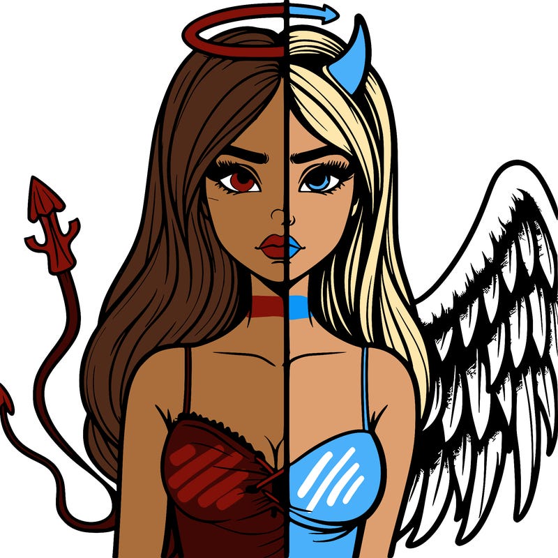 devil vs angel realistic girl