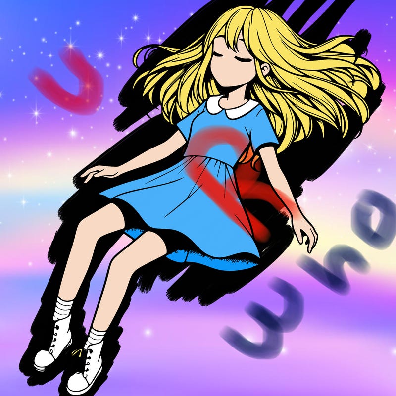 realistic girl floating