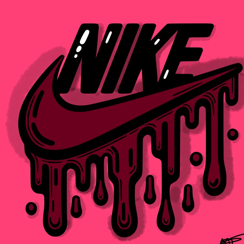 dripping nike logo