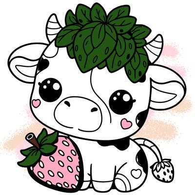 cute strawberry cow