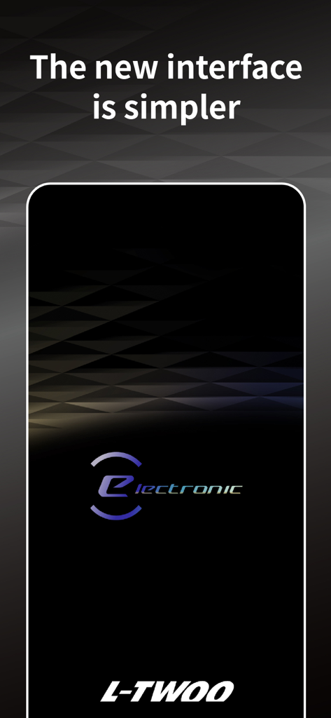 L-TWOO - L-TWOO electronic shifter app splash screen stating that the new interface is simpler