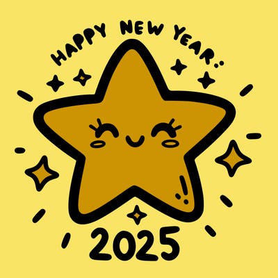 happy new year 2025 star wish