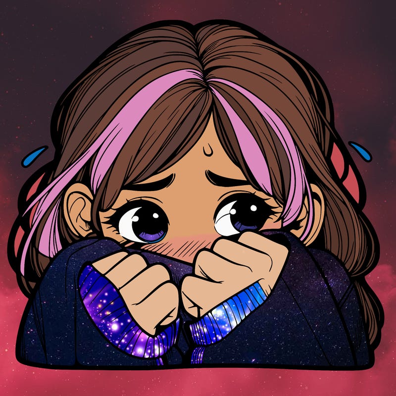 realistic girl trying to hide