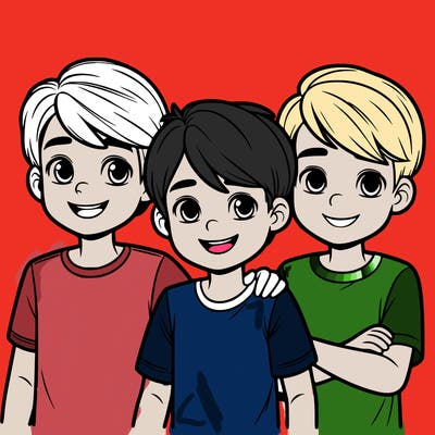 a group of three boys