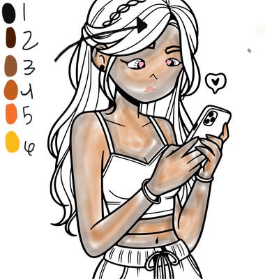 girl with crop top texting on her phone