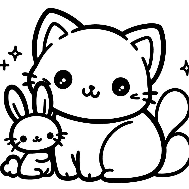 cute cat but with a little bunny