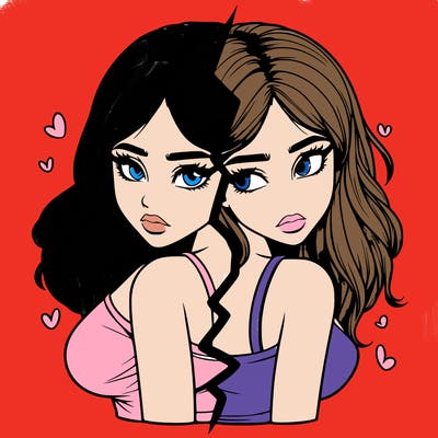 realistic girl split