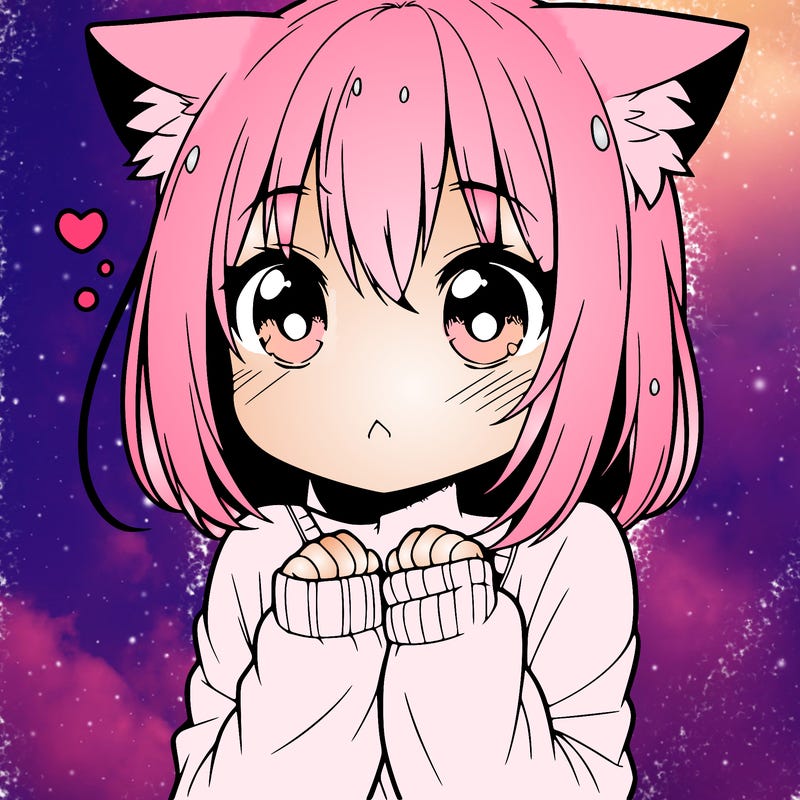 shy anime catgirl