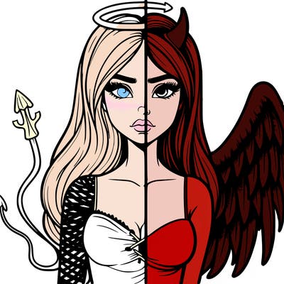 devil vs angel realistic girl