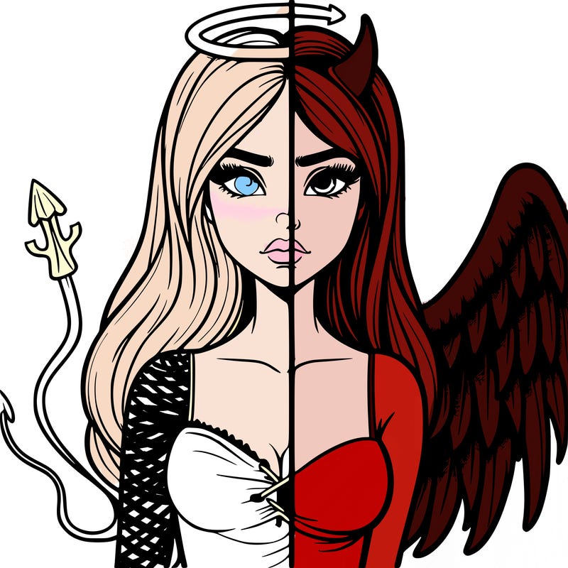 devil vs angel realistic girl