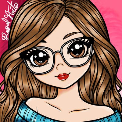 girl with beautiful eyes, hair, and glasses