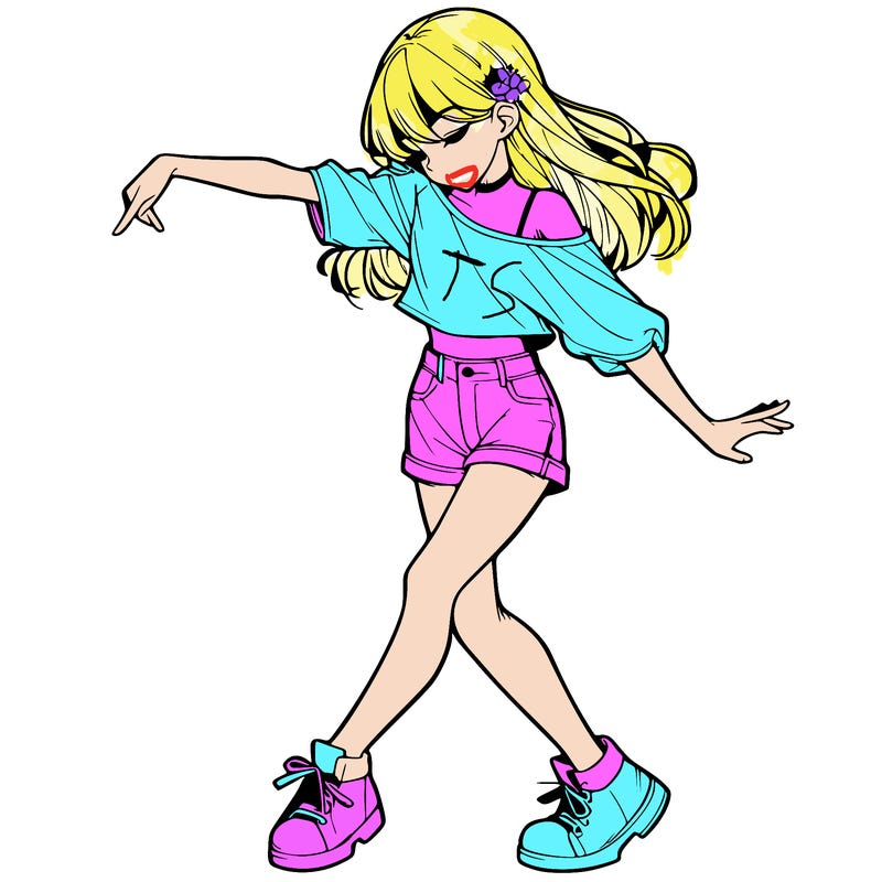 realistic girl danceing