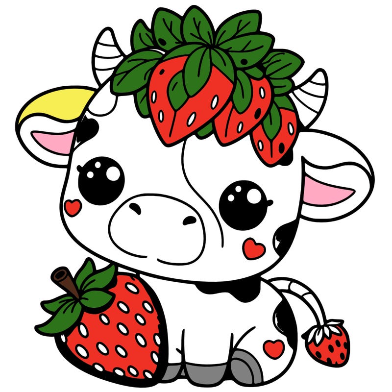 cute strawberry cow