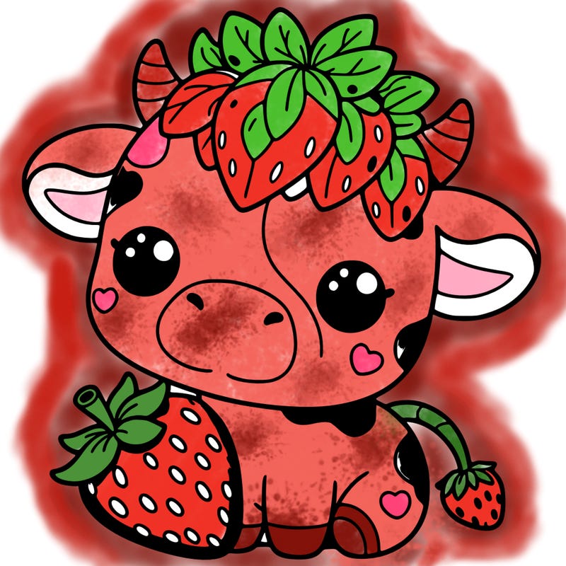 cute strawberry cow