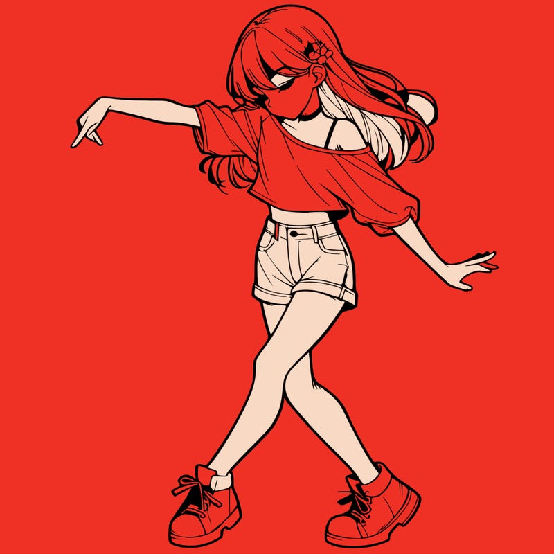 realistic girl danceing