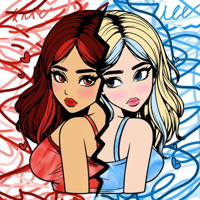 realistic girl split