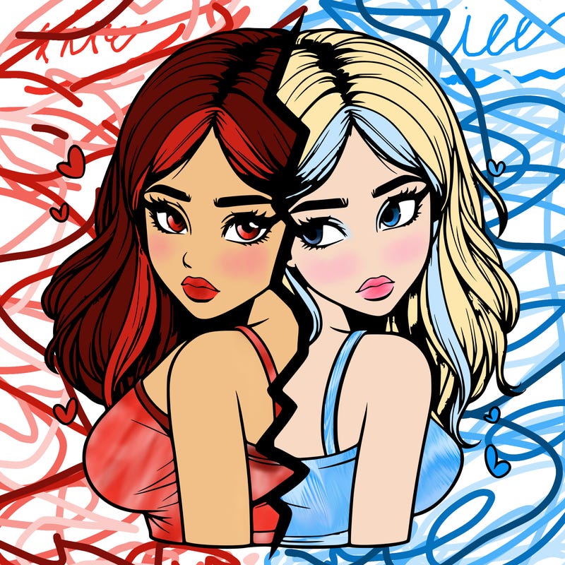 realistic girl split