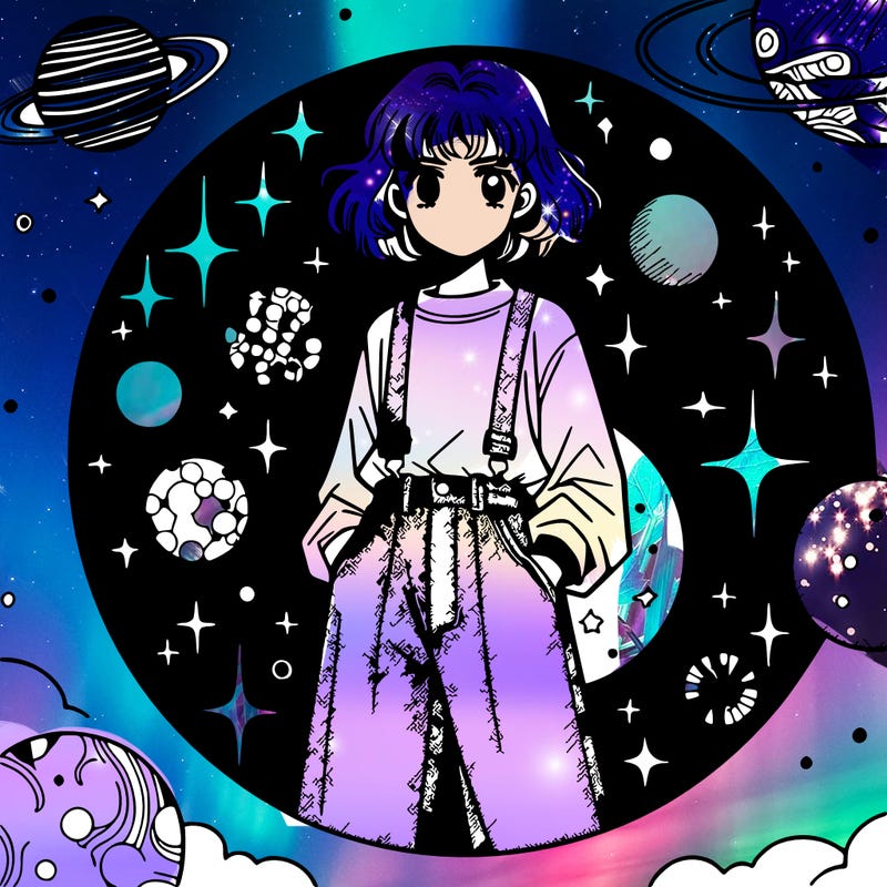 manga girl with a jean