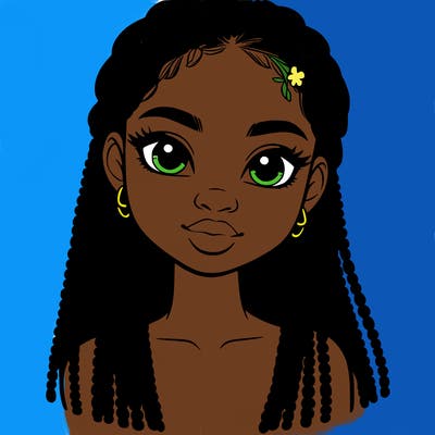 a realistic black girl with braids