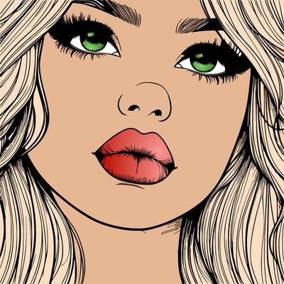 really realistic girl with lips