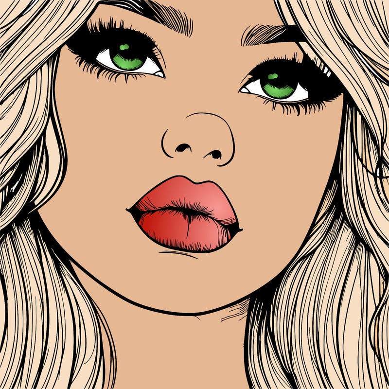 really realistic girl with lips