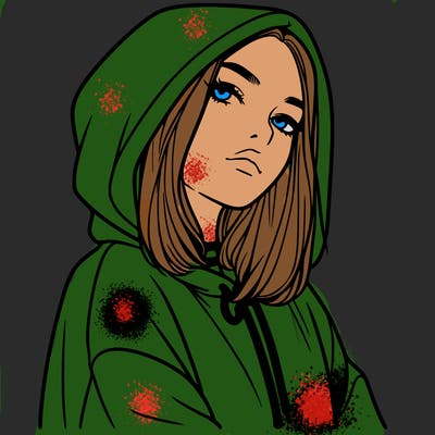 a realistic girl in a hoodie