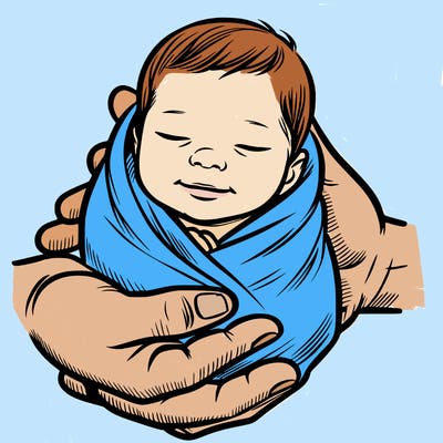 newborn baby being held