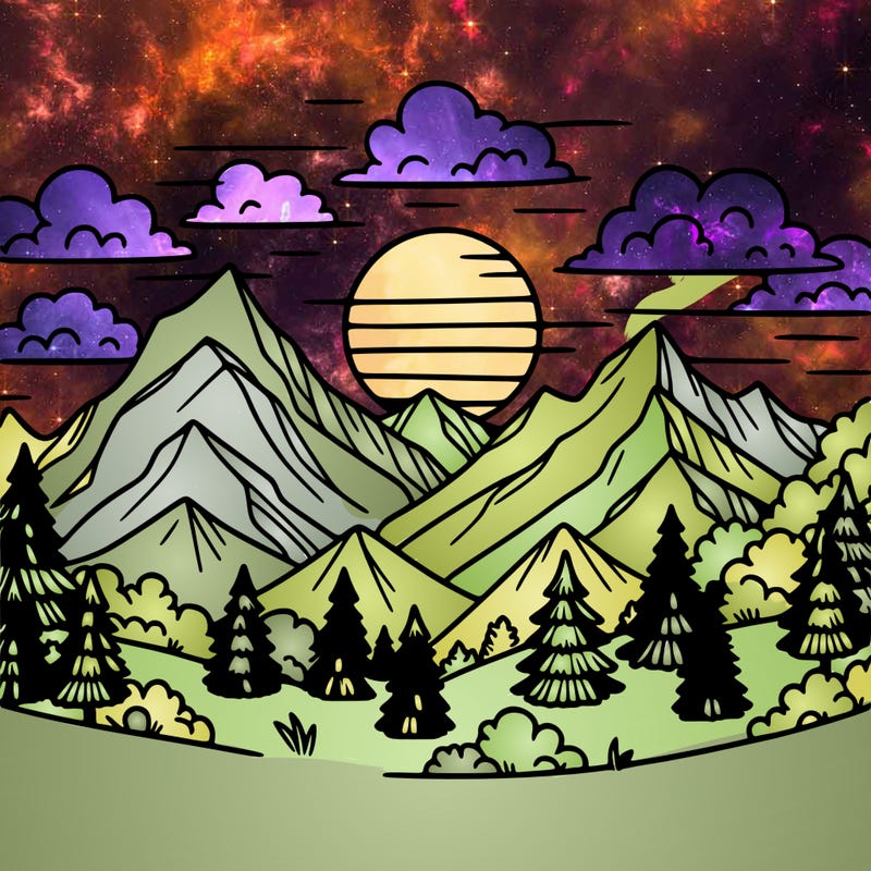 mountains sunset