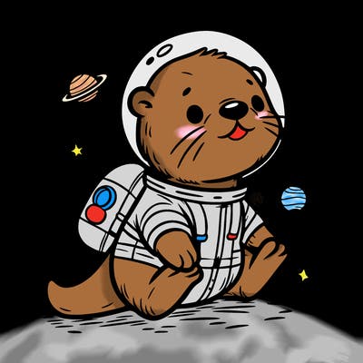 otter in a space suit