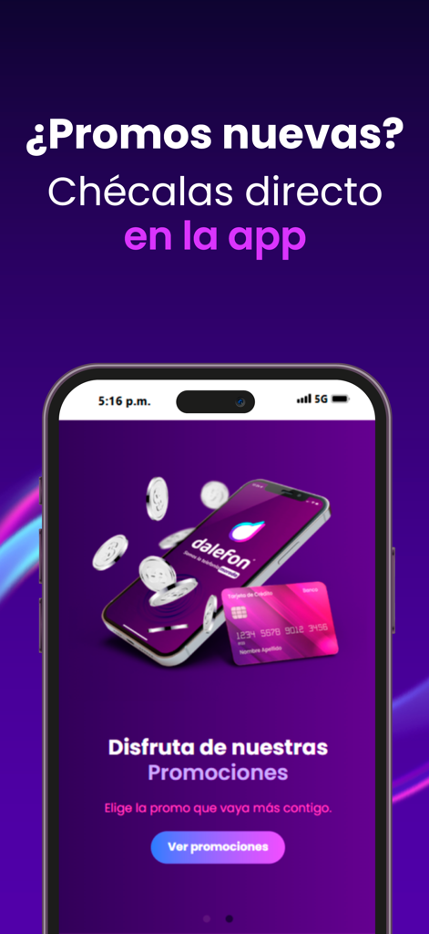 Mi Dalefon - Mi Dalefon app screen showing exclusive promotions and a button to view current mobile offers