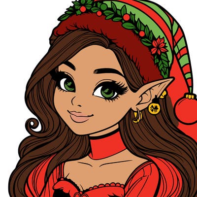 christmas girl elf realistic
