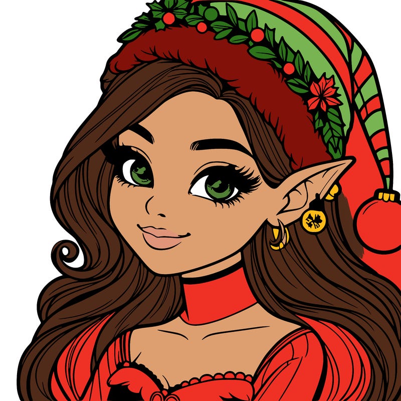 christmas girl elf realistic