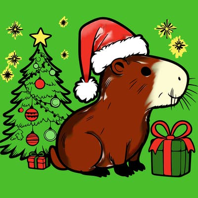 christmas capybara