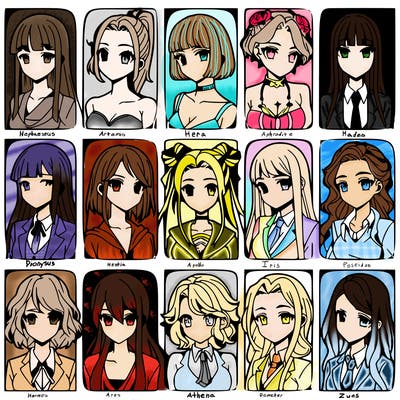 girls that look diffrent anime