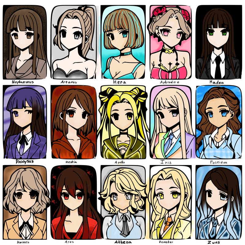 girls that look diffrent anime